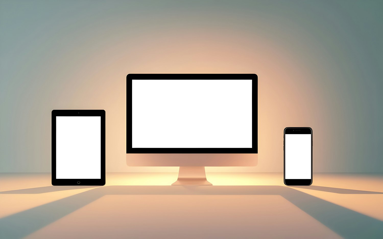 Desktop, tablet and smartphone side by side